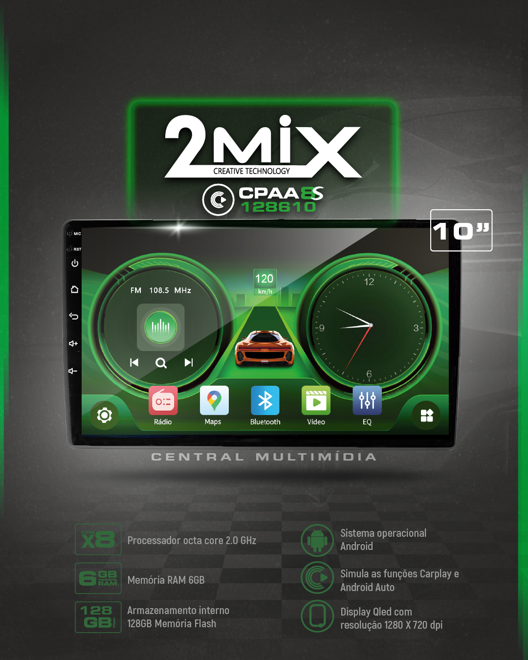 CENTRAL MULTIMIDIA 2MIX ANDROID 10